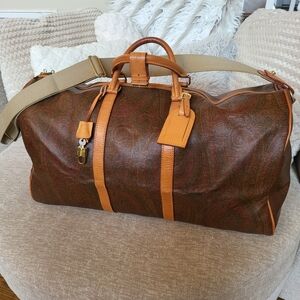ETRO Milano Paisley Coated Canvas Travel Bag 60.. Authentic !!!